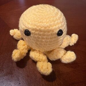 Yellow Stuffed Octopus Toy